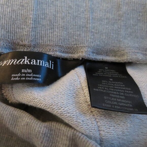 NORMA KAMALI Wide Leg Sweatpants Joggers in Heathered Gray Lounge - Size M - Picture 14 of 14